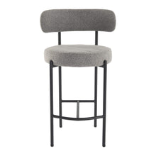 Load image into Gallery viewer, Contemporary Grey Boucle Elsa Low Bar Stools
