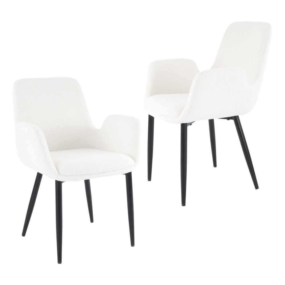 Teddy Fabric Bliss Armrest Dining Chair Ensemble