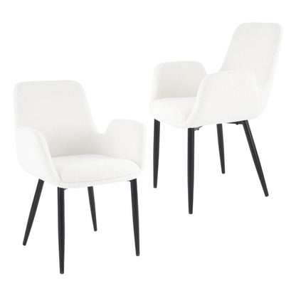 Teddy Fabric Bliss Armrest Dining Chair Ensemble
