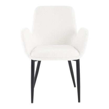 Teddy Fabric Bliss Armrest Dining Chair Ensemble