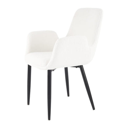 Teddy Fabric Bliss Armrest Dining Chair Ensemble
