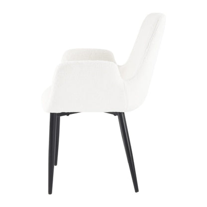 Teddy Fabric Bliss Armrest Dining Chair Ensemble