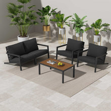 Load image into Gallery viewer, Aidan Garden Furniture Set in Slate Grey — 5 pieces
