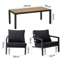 Load image into Gallery viewer, Aidan Garden Furniture Set in Slate Grey — 5 pieces
