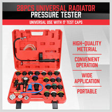 Load image into Gallery viewer, 28Pc Radiator Pressure Test Set Cooling System Leaking Check Refill Vacuum Tool-copy
