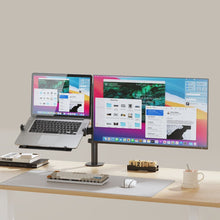 Load image into Gallery viewer, activiva Dual-Screen Articulating Monitor Arm with Interchangeable Laptop Holder
