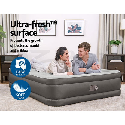 Bestway Air Mattress Queen Inflatable Bed 46cm Airbed Grey-copy