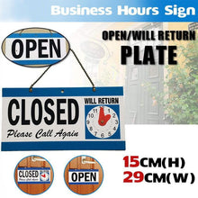 Load image into Gallery viewer, Open - Closed Will Return Sign Business Shop Door Restaurant Hand Crafted Clock-copy

