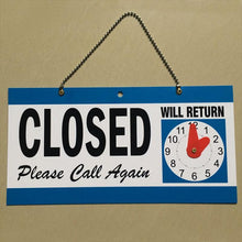 Load image into Gallery viewer, Open - Closed Will Return Sign Business Shop Door Restaurant Hand Crafted Clock-copy
