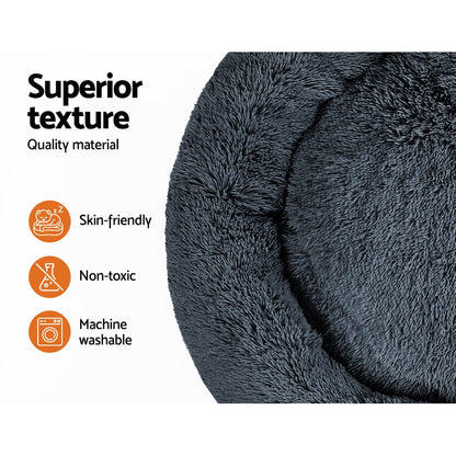 i.Pet Pet Bed Dog Cat 110cm Calming Extra Large Soft Plush Dark Grey-copy
