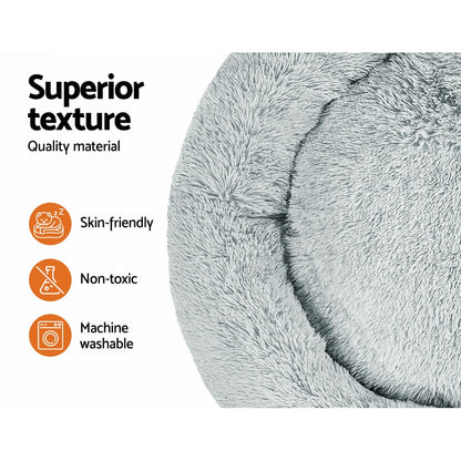 i.Pet Pet Bed Dog Cat 110cm Calming Extra Large Soft Plush Light Grey-copy