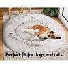 i.Pet Pet Bed Dog Cat 110cm Calming Extra Large Soft Plush White Brown-copy