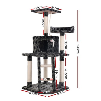 i.Pet Cat Tree 120cm Tower Scratching Post Scratcher Trees Bed Wood Condo Toys Bed-copy