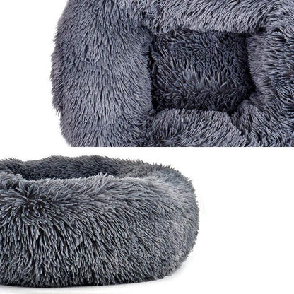 Cat Bed Pet Bed Dog Donut Nest Calming Deep Sleeping Soft Plush Kennel Washable-copy