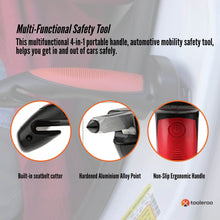 Load image into Gallery viewer, Car Cane Door Handle - Portable Elderly Standing Aid LED Flashlight Hammer Tool
