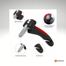 Load image into Gallery viewer, Car Cane Door Handle - Portable Elderly Standing Aid LED Flashlight Hammer Tool
