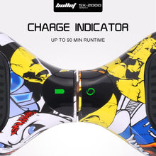 Load image into Gallery viewer, BULLET SX-2000 Hoverboard Scooter, 500W Brushless, Superior Self Balancing System, UL Certified, LED Lights, Hip Hop Design
