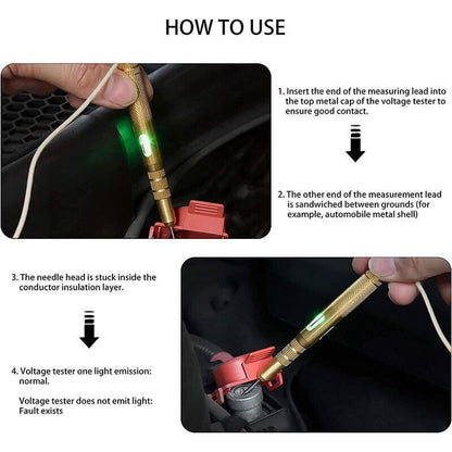 Auto Circuit Tester 6V 12V 24V Voltage Gauge Car Test Voltmeter Light Bulb New.-copy