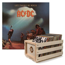 Load image into Gallery viewer, Crosley Record Storage Crate AC/DC Let there Be Rock Vinyl Album Bundle
