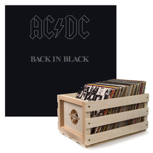 Load image into Gallery viewer, Crosley Record Storage Crate AC/DC Back In Black Vinyl Album Bundle
