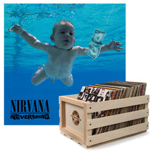 Load image into Gallery viewer, Crosley Record Storage Crate &amp;  Nirvana Nevermind - Vinyl Album Bundle
