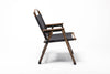 4x Bamboo Canvas Foldable Outdoor Camping Chair Wooden Travel Picnic Park - Black