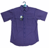 Bisley Mens Short Sleeve Check Shirt Checkered Cotton Blend Casual Business Work - Navy - L