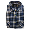 Mens Half Placket Flannelette Long Sleeve Pullover Shirt 100% Cotton Check Authentic Flannel  - Black/Purple - 4XL