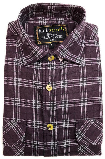 Mens Half Placket Flannelette Long Sleeve Pullover Shirt 100% Cotton Check Authentic Flannel  - Burgundy - 4XL