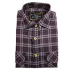Mens Half Placket Flannelette Long Sleeve Pullover Shirt 100% Cotton Check Authentic Flannel  - Red - S