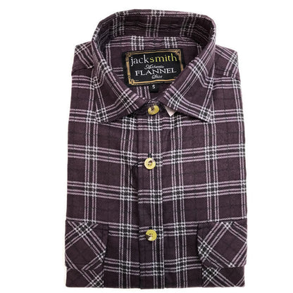 Mens Half Placket Flannelette Long Sleeve Pullover Shirt 100% Cotton Check Authentic Flannel  - White/Blue Denim - XXL