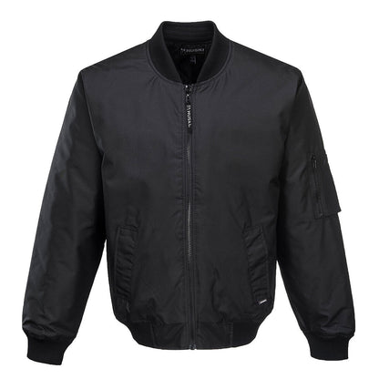 HUSKI Mens Quilted Combat Bomber Waterproof Jacket Windproof Workwear Coat - Black - 5XL
