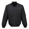 HUSKI Mens Quilted Combat Bomber Waterproof Jacket Windproof Workwear Coat - Black - 5XL